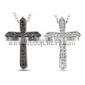 Men's 925 Silver Zircon Cross Pendants Jesus Christ Cross Pendant photo-2