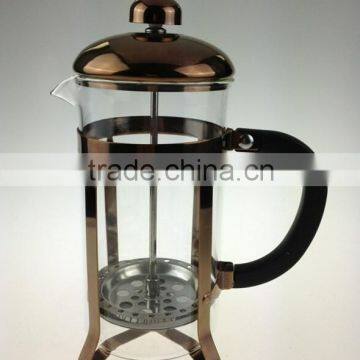 copper plated rose gold plated stainless steel press coffee maker