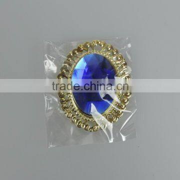 Wholesale Blue Ellipse Acrylic Diamond Brooch Badge for Daily or Party photo-5