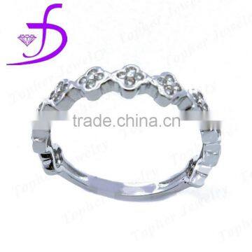 Wholesale flower silver ring for girls