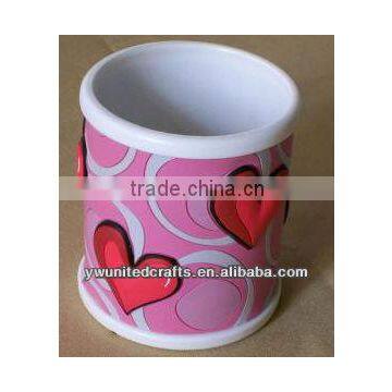 Fashion&Cute vinyl mug with love heart cup cover