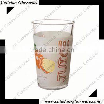 China Anhui Cheap high ball drinking glass tumbler,water glass cup,juice glass with Folk Style printing.