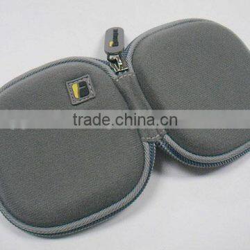 Gray velvet fabric jersey lining custom headphone pack eva case