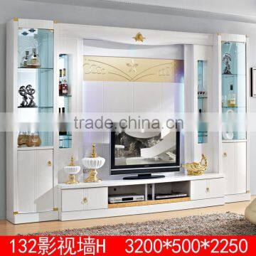 China wood furniture tv cabinet with showcase