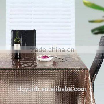 Colorful 3D Stereoscopic Transparent PVC Tablecloth with wave/staright edge