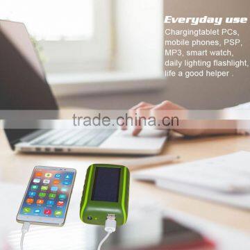 Factory OEM fast charge solar powered power bank with LED light