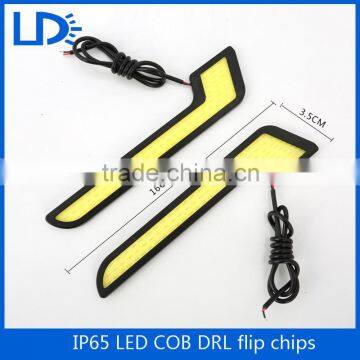 Ultra bright COB LED Daytime Running light Waterproof Auto Car light Bar 7 design shape Strip Aluminum DRL Driving Fog lamp