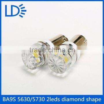 BA9S 5630.5730 smd 2 leds diamond shape Clear Glass Led Bulb Car Led Dome Light