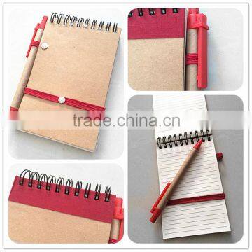 Customize Hardcover Kraft Mini Notepad With Pen,Paper Notebook For Hotel