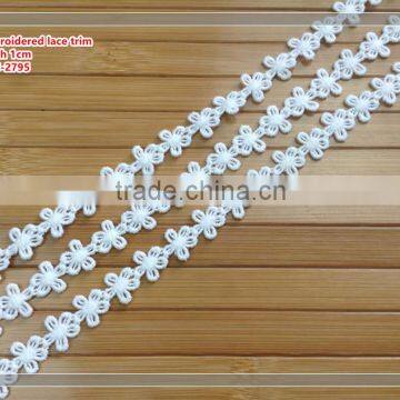 2017 beautiful white color chemical lace trim