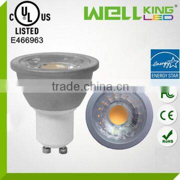 UL ES 3w 4w 5w 6w 7w dimmable COB gu10 led spotlight 120 degree beam angle