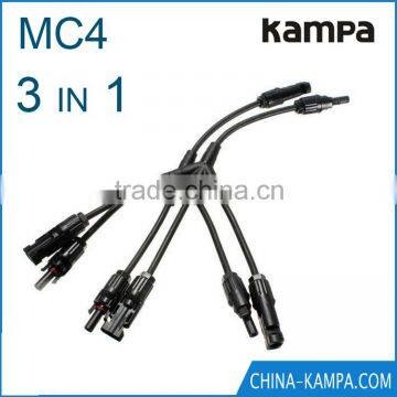 MC4 branch solar connector 3 to 1 with solar cable Connector