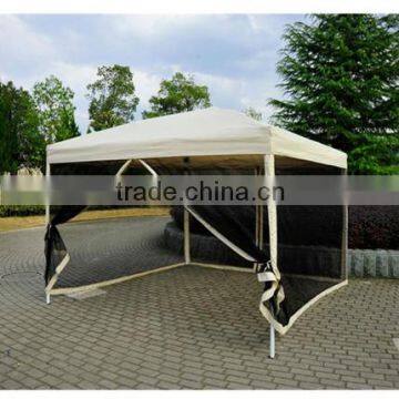 Outsunny 10' x 10' Tan Easy Show Up Pop Up Canopy Tent with Mesh Side Walls