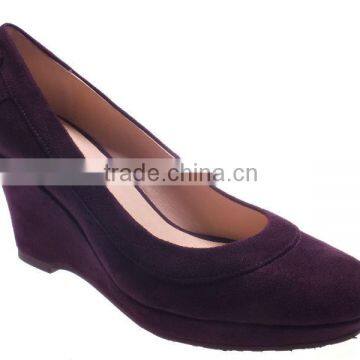 Latest design lady high wedge pumps shoes 2014