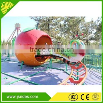 2016 New kids ride mini apple worm roller coaster for sale