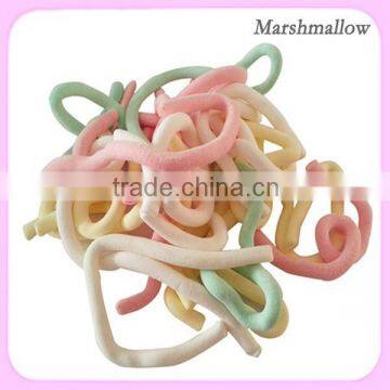 Novelty Noodle shaped rainbow long marshmallow