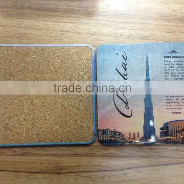 2015 new metal tin cork coaster