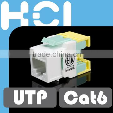 RJ45 Super Cat 6 UL 180 Degree UTP Modular Keystone Jacks