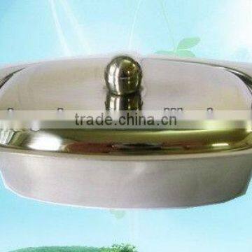 with lid - Concave design small stainless steel butter dish