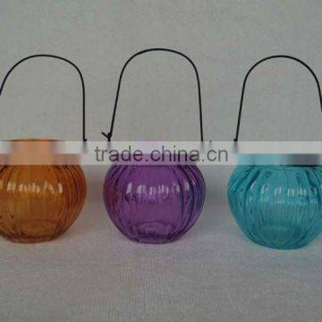 hanging basket colors glass candlestick with flame plating