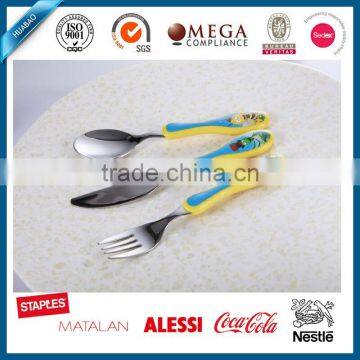 Hot sale Factory supply top quality baby product stainless steel cutlery with ABS handle