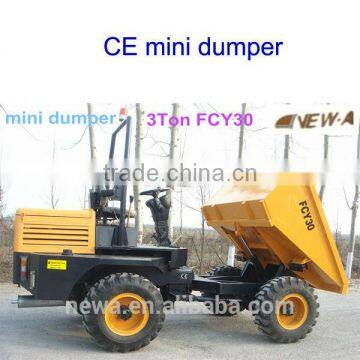 2016 hot sale 3ton 4WD FCY30 mini dumper