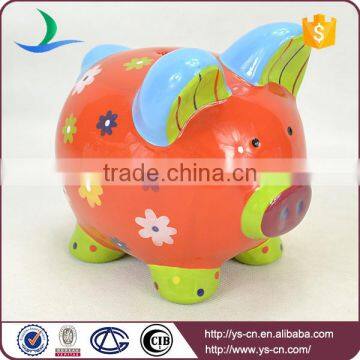 2015 Popular Unique Ceramic Red Piggy Coin Bank for Baby photo-4