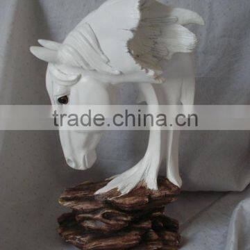 white polyresin horse statue