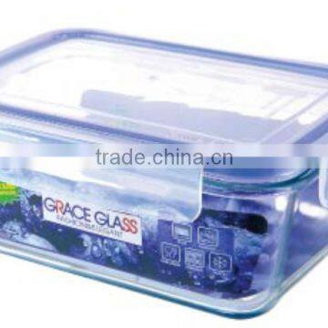 hot sale 900ml cheap price high borosilicate glass microwave/lock and lock food storage/lock & lock food storage containers