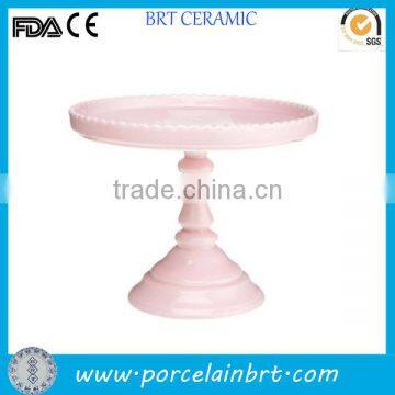 1 tier Custom Ceramic Pink Plain Cake Plate