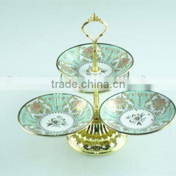Colorful Decal Ceramic Cake Stand/candy Stand for Weeding/party Use With Cheap Price in Stock photo-2