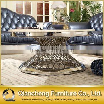 New Model Rose Golden Round Coffee Table Tea Table photo-2