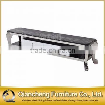 black marble tv stand free standing stainless steel frame