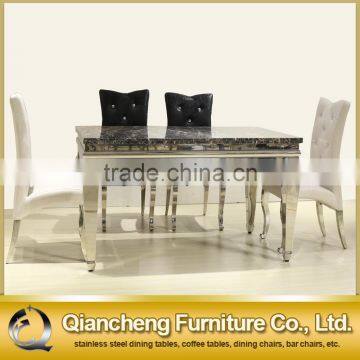 Unite State Style Modern Designs Square Marble Top Dining Table