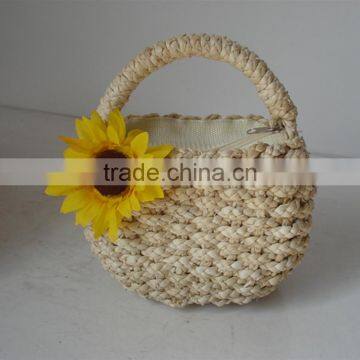 fashion design corn husk material ECO-friendly mini lady hand bag