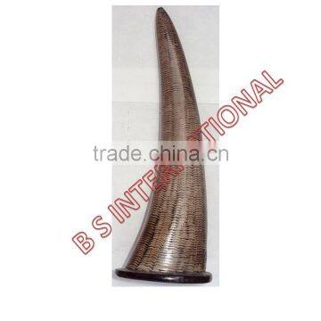 Carved Buffalo Horn Table Stand