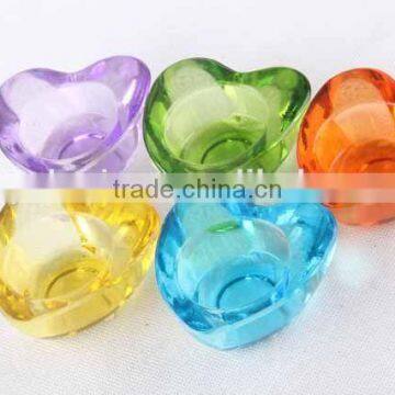 Colorful heart-shaped glass candle holder