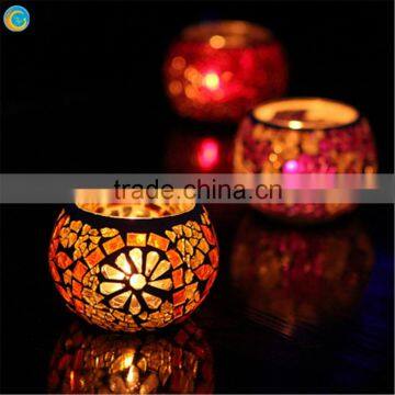 Wedding Decoration Glass Mosaic Candle Jar Glass Candle Lantern photo-6