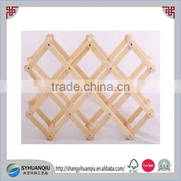 Accordion Expandable Solid wood Wine Folding Rack Bottle Wood Vintage Holder CN