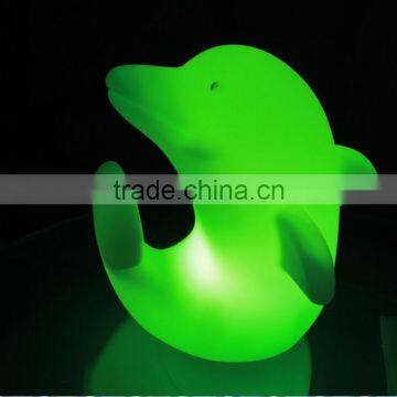 Popular rechargeable home decoration led dolphin light with 16 rgb