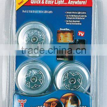 3pcs Peel & Stick Bright White 4 Led Lights, Model: 26533