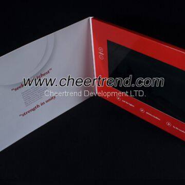 Full Red color 10 inch LCD Color Screen Video Brochures /Video Greeting Card module With 1GB memory