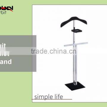 Home Furniture Suit Hanging Holder Wooden Suit Valet Stand With Tray