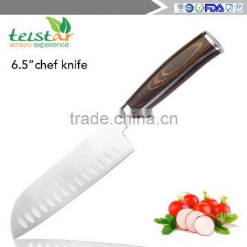 6.5 -inch Colour Wood Handle Vegetables Santoku Knife photo-2