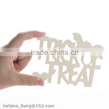 Unfinished Wood Laser Cut Trick Or Treat Cutout photo-3