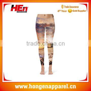 wholesale beautiful picture custom yoga pants cotton design /tight sports wear