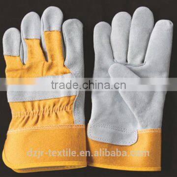 yellow leather work gloves