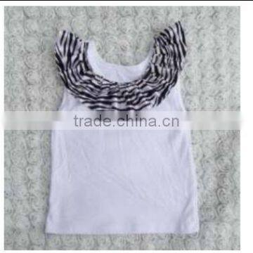 2016 China Product and Wholesale Plain no Sleeve Tank Top With Satin Ruffle for 0month to 10 Years Kids photo-2