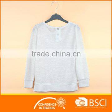 White Loose Blank Plain Crewneck Baby Girl Hoodies photo-2