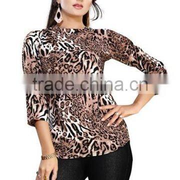 Printed Crape Tiger Kurti